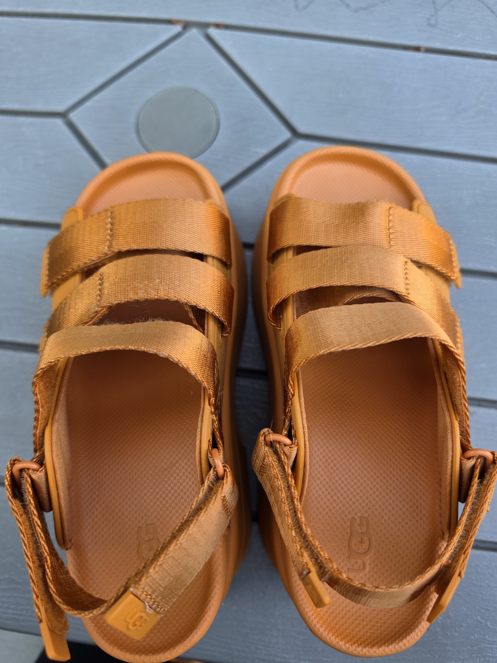 UGG GoldenRise Platform Sandals Dark Apricot Orange Size 7 - Picture 5 of 11